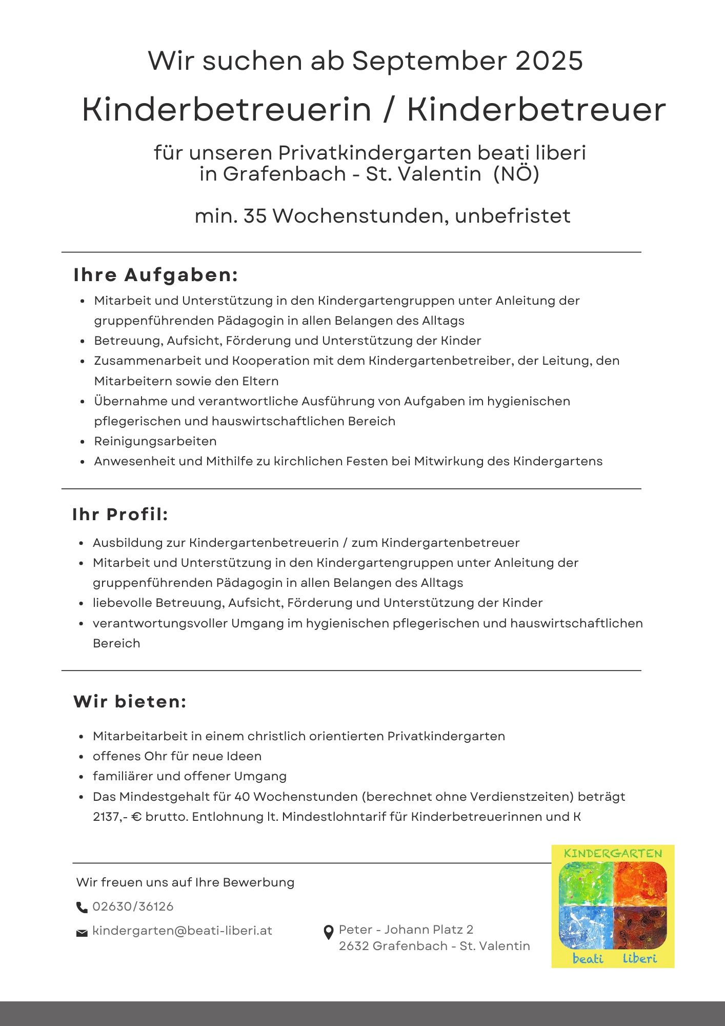 Wir suchen ab September 2025